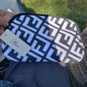 Chic Black and White Patterned Clutch